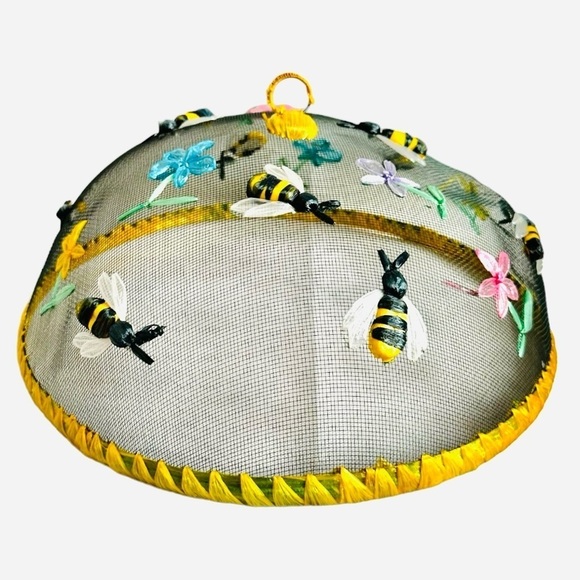 Food Cover Mesh & Wire Embroidered Food Dome Camping Picnics Food Cover - Picture 11 of 12